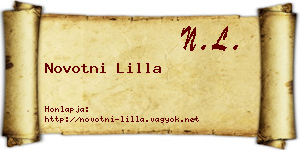 Novotni Lilla névjegykártya